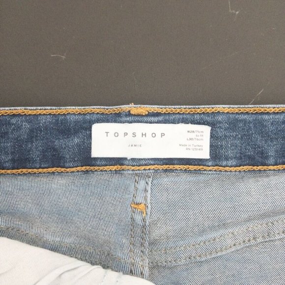 Topshop Jamie Jeans Women's W28 High Rise Skinny L30 Blue Stretch Denim - Picture 7 of 7